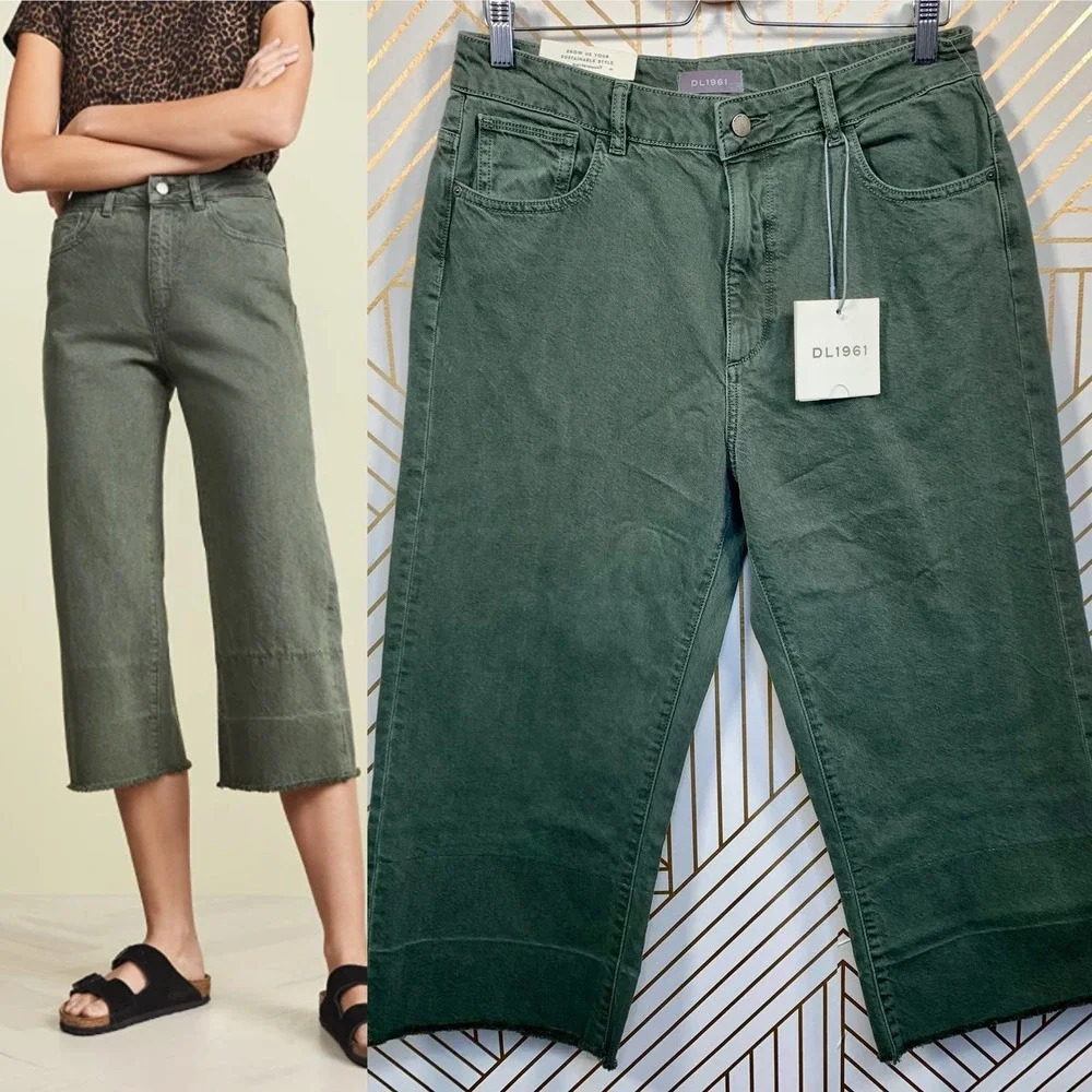 DL1961 Hepburn‎ High Waist Crop Wide Leg Jeans